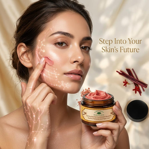 Herbs & Greens Kumkumadi Red Sandalwood Gold Face Cream With Vegan Collagen