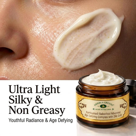 Herbs & Greens Kumkumadi Gold Bakuchiol Ceramides & Peptides Anti Aging Face Cream