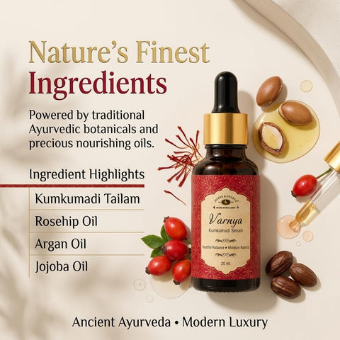 Herbs & Greens Ayurvedic Kumkumadi Advanced Face Serum For Glowing Skin, Dull and Uneven Skin