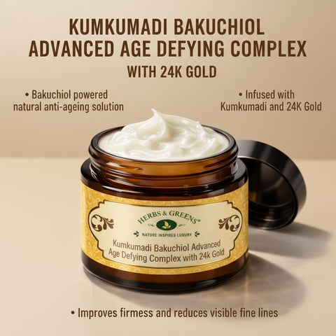 Herbs & Greens Kumkumadi Gold Bakuchiol Ceramides & Peptides Anti Aging Face Cream