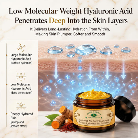 Herbs & Greens Kumkumadi Wild Turmeric & Lakadong Turmeric Gold Face Cream With Vegan Collagen