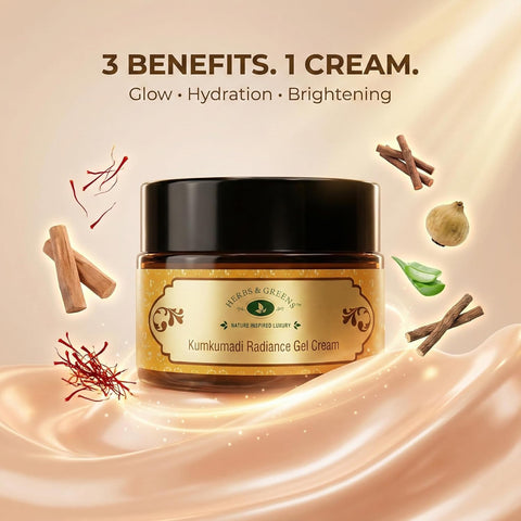 HERBS & GREENS Greens Ayurvedic Kumkumadi Radiance Moisturising Face Cream