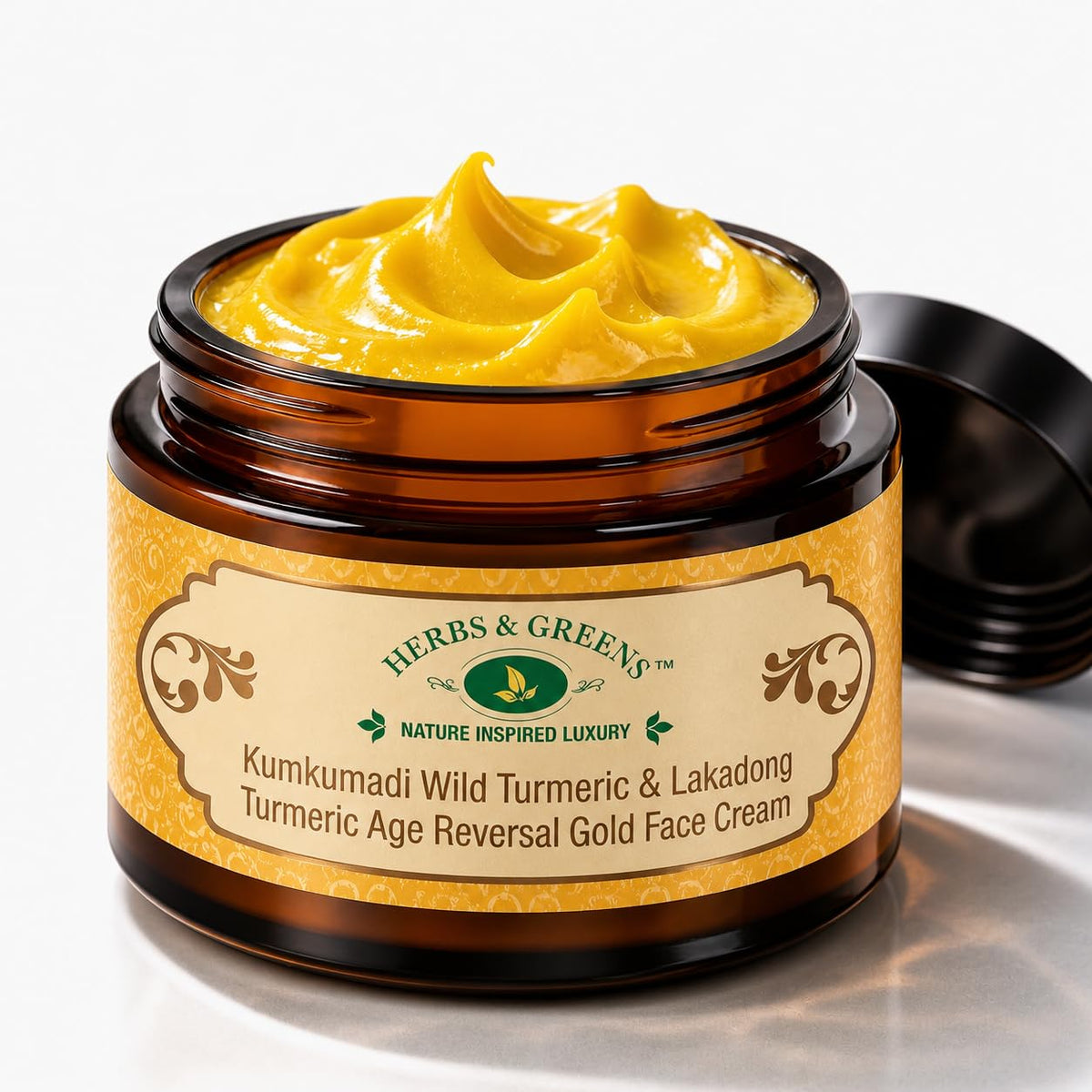 Herbs & Greens Kumkumadi Wild Turmeric & Lakadong Turmeric Gold Face Cream With Vegan Collagen
