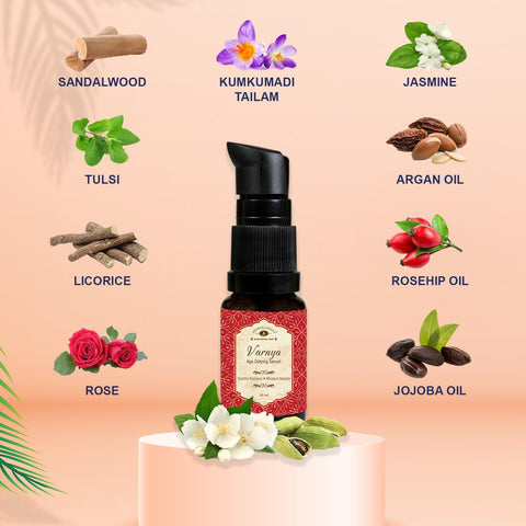 Herbs & Greens Anti Aging Skin Brightening Money Saver Combo | Zafrani Elixir Cream & Facial Kumkumadi Serum Oil