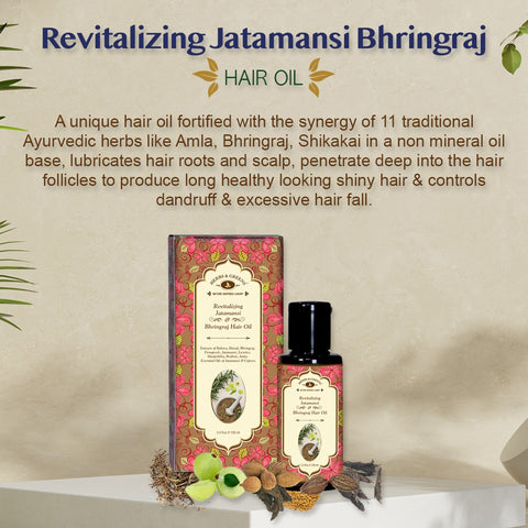 Revitalizing Jatamansi Bhringraj Hair Oil, 11 Herbs/Hairfall/Damage/Dandruff, 100 Ml