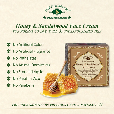 Honey & Sandalwood Face Cream 50 Gm (Unisex/Day & Night/Dry/Combination Skin)