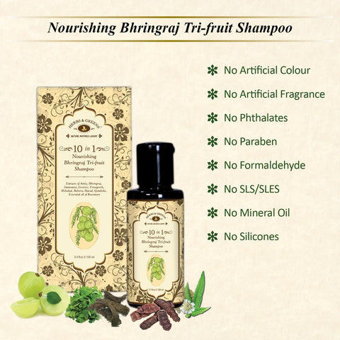 10 in 1 Nourishing Bhringraj Tri-fruit Shampoo, 100 ML