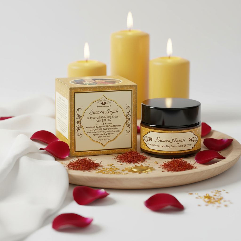 Herbs & Greens Kumkumadi SPF 50 UVA/UVB. PA++++ Gold Face Cream With 24k Gold | Lab Tested Broad Spectrum Sunscreen