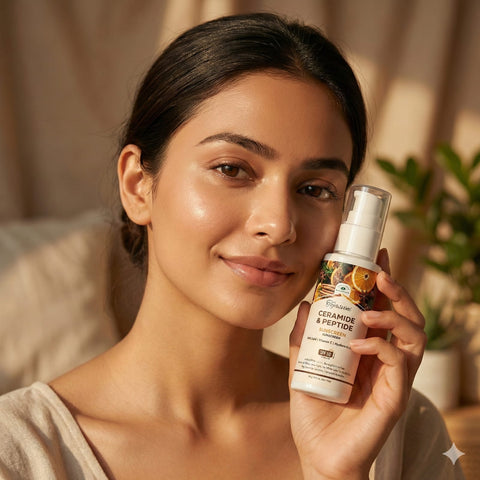 Ceramide & Peptide SPF 50 PA++++ UVA/UVB Tinted Sunscreen Face Cream For Face & Neck (Unisex/Dry/Oily/Combination) Skin