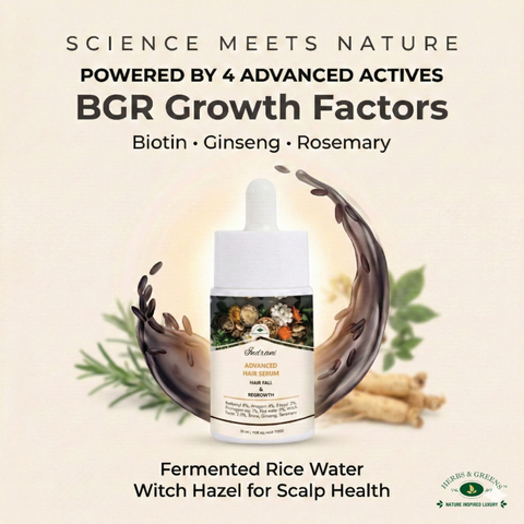 Herbs & Greens Advanced Hair Fall Regrowth Serum   Clinically Inspired Serum for Thinning & Breakage