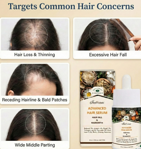 Herbs & Greens Advanced Hair Fall Regrowth Serum   Clinically Inspired Serum for Thinning & Breakage
